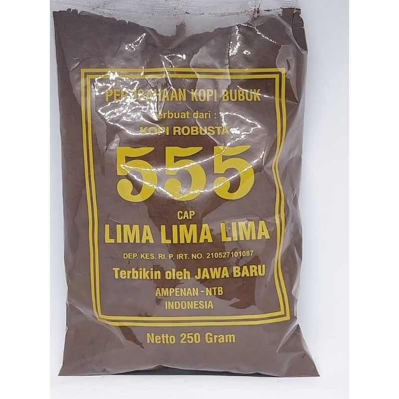 

Kopi Bubuk Robusta Cap 555 khas Lombok 250 gram Coffee Lombok