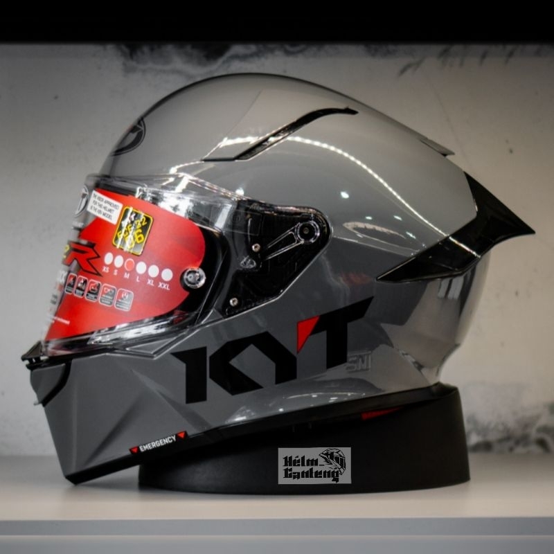 KYT R2R CLASSIC PLAIN GORILLA GREY GLOSSY