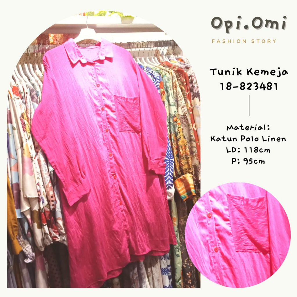 Tunik Polos Polo Linen Mengkilap ada Putih All Size M-XL