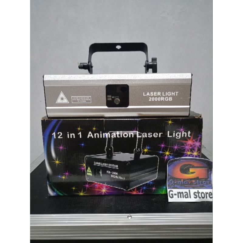 Lampu sorot laser animasi FULLCOLLOR disco 2000RGB