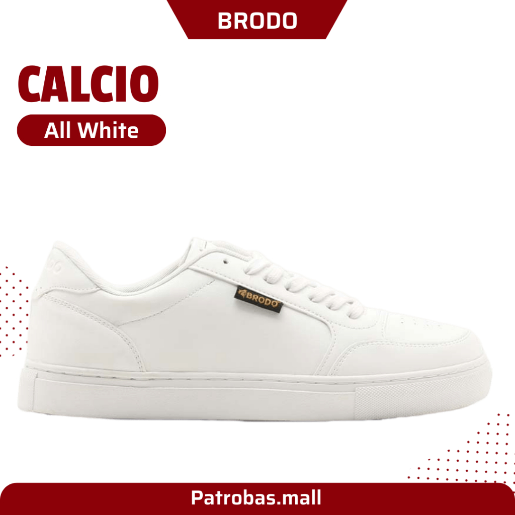 BRODO Calcio All White Original Sepatu Sneakers Casual Putih Pria Wanita