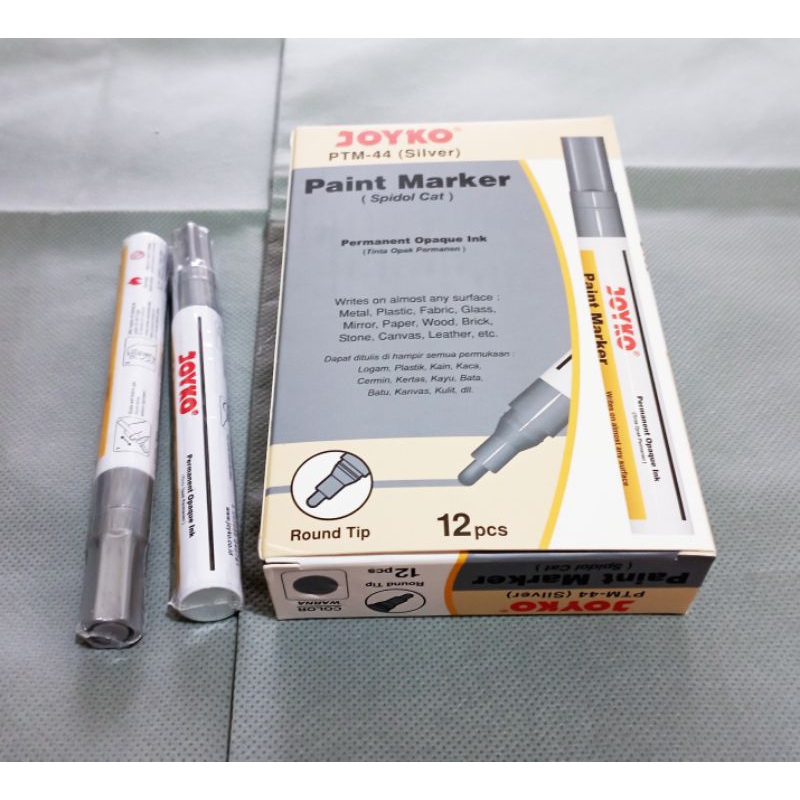 Paint Marker / Spidol Cat Joyko Tinta Permanent PTM-44 (Silver)