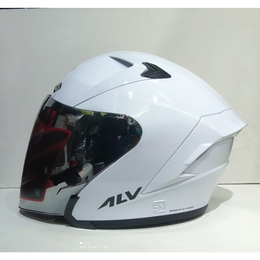 HELM ALV ULTRON POLOS WARNA KOMPLIT VISOR IRIDIUM SILVER / BENING PREMIUM ORIGINAL