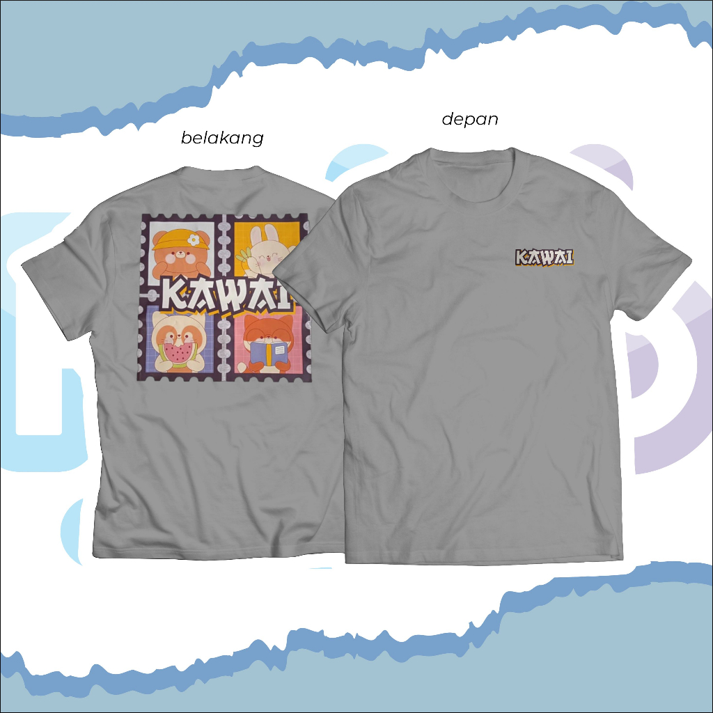 KAOS ABU ABU WANITA / PRIA LENGAN PENDEK