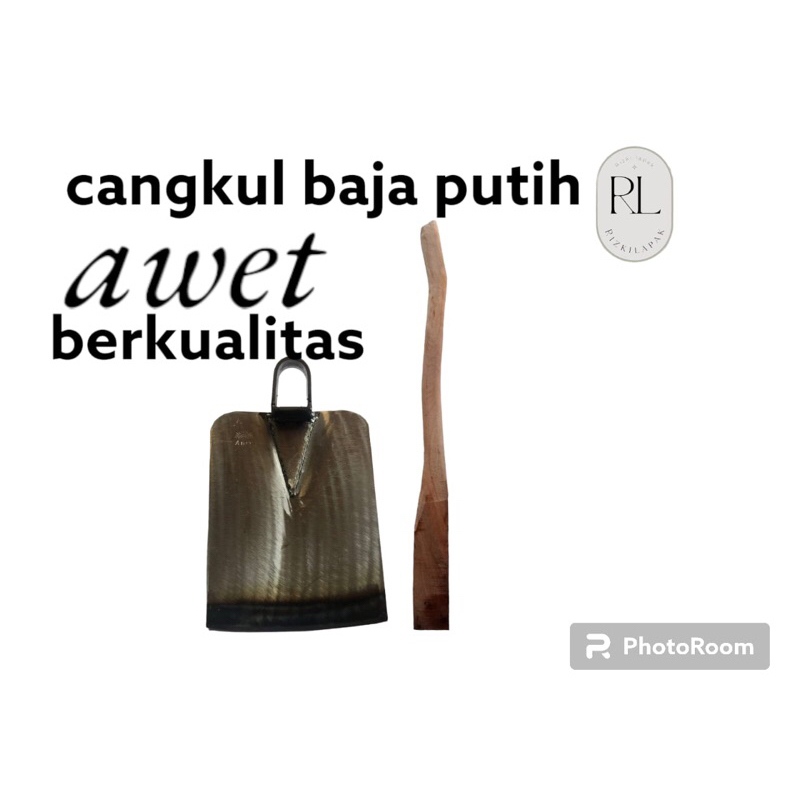 cangkul baja putih set / cangkul putih set gagang / gagang cangkul