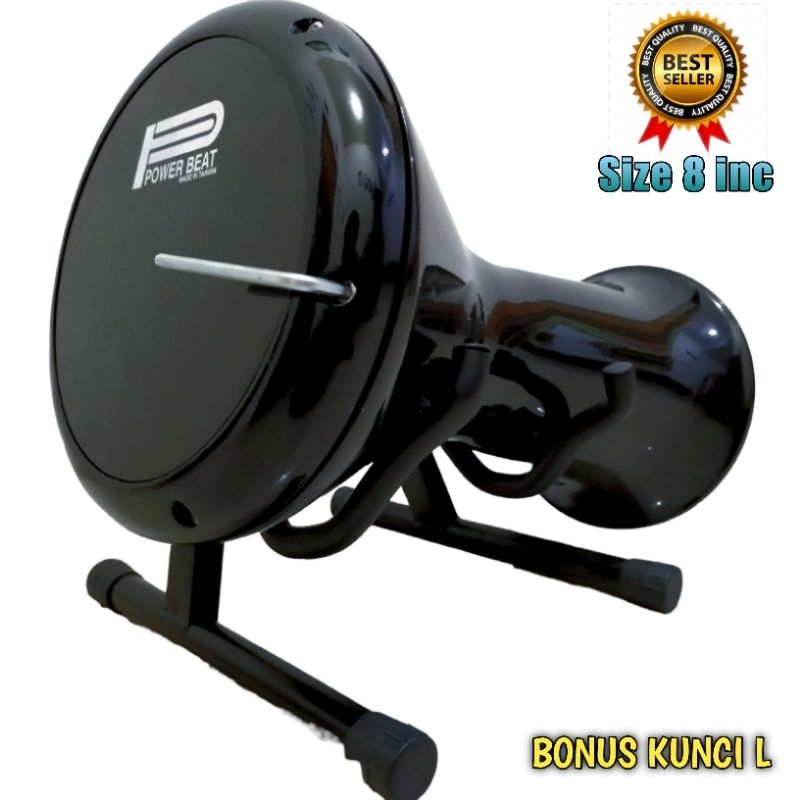 Darbuka 8 inchi polos hitam glossy gilap