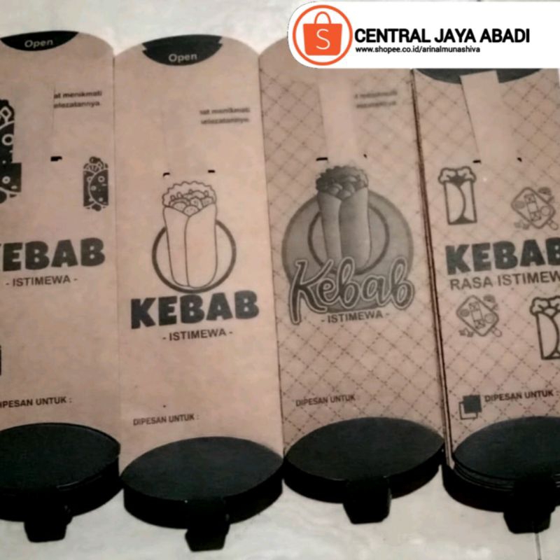 

200 LEMBAR KERTAS KEBAB TARIKAN UKURAN 24 × 9,2 CM KARTON HIGH QUALITY TEBAL PRODUK TERBARU | KOTAK KEBAB KEKINIAN | DUS KEBAB VIRAL SHOPEE | KEMASAN KEBAB | BOX KEBAB 200 PCS MURAH | CENTRAL JAYA ABADI 25 | ARINA SHIVA GROUP 7242