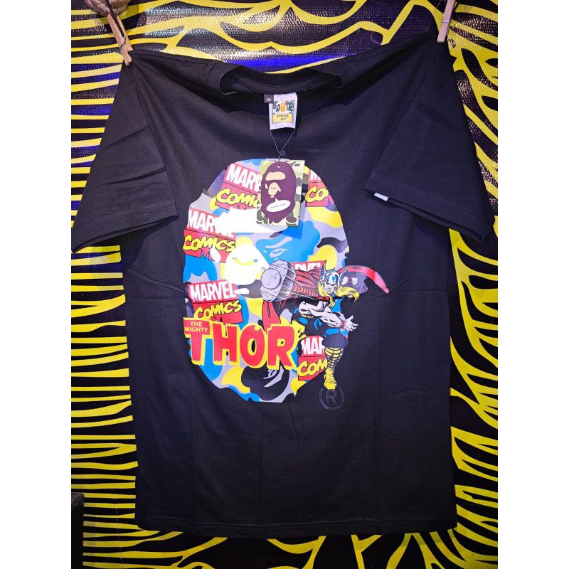 T-Shirt Defect Original A Bathing Ape X Marvel Thor Version Black