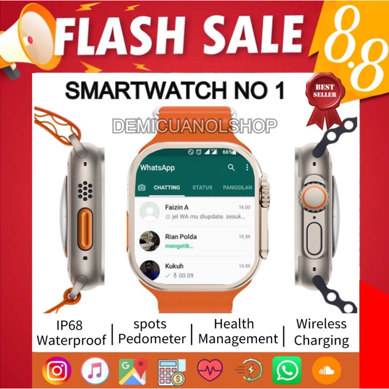 TERMURAH SMARTWATCH GENERASI TERBARU JAM ANDROID HP PINTAR ADA KALKULATOR