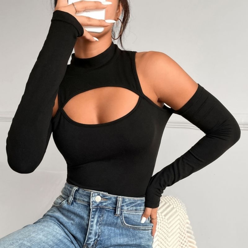 Bodysuit Leotard Korea Sexy fit S-XL Plus Manset Lengan Panjang Lingerie Teddy