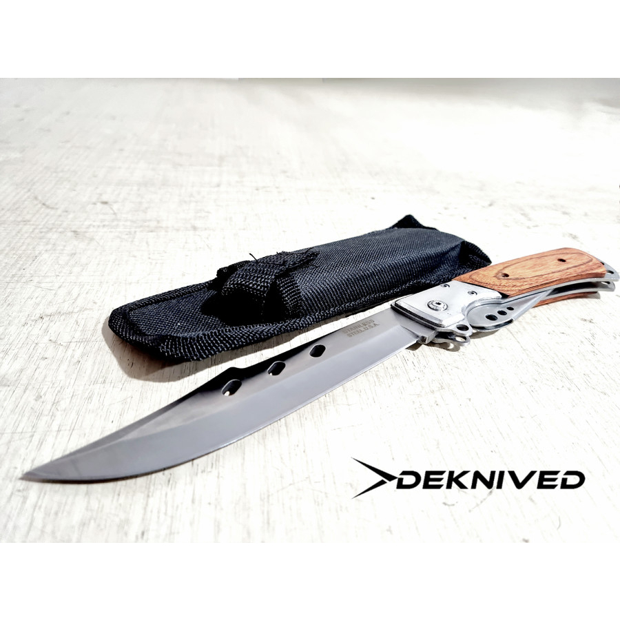 Pisau Saku Lipat Survival Outdoor Besar USA Stainless Steel - Deknived -