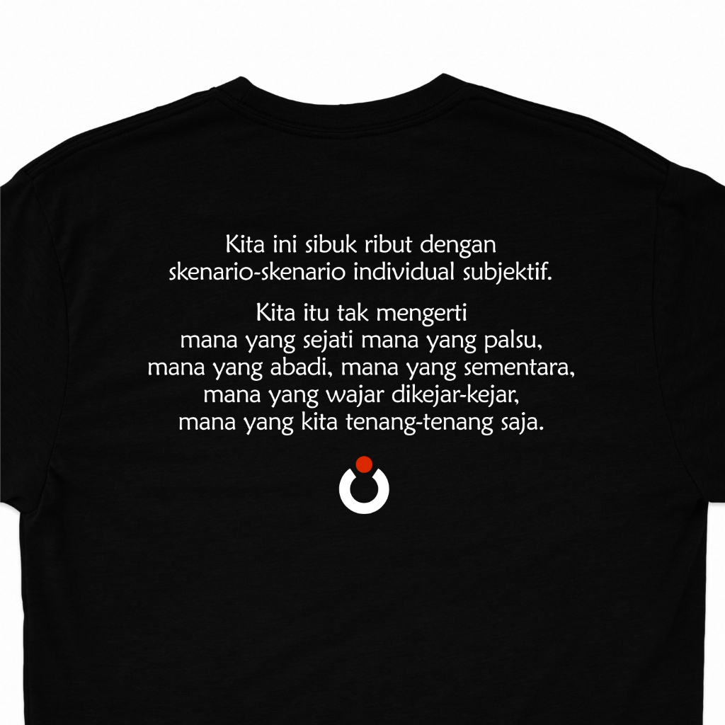 Kaos Baju Atasan Tshirt Lengan Pendek Cowok Cewek Maiyah Cak Nun Quote Kata Kata Original Hitam Terb