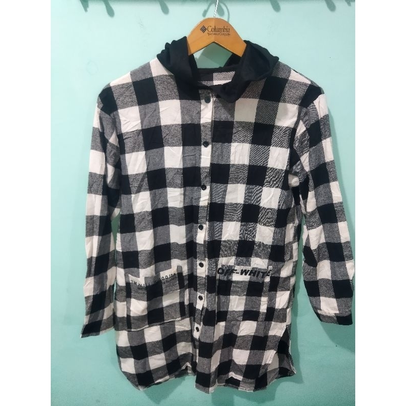 kemeja flanel off white x ASSC