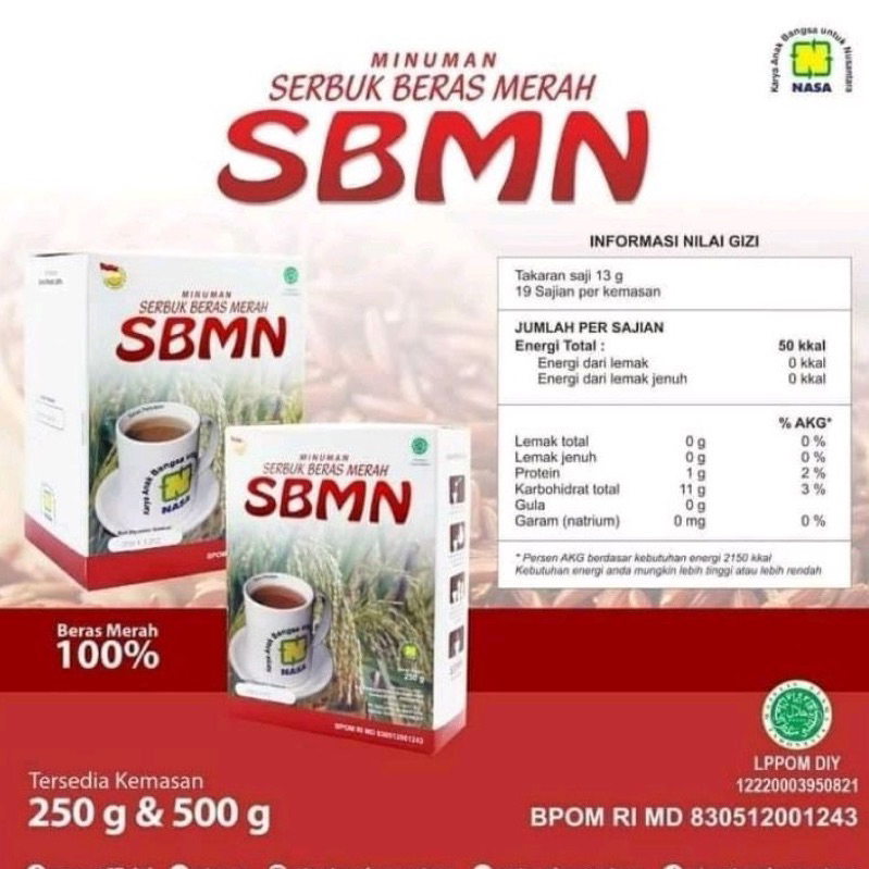 

Serbuk beras merah natural sbmn nasa