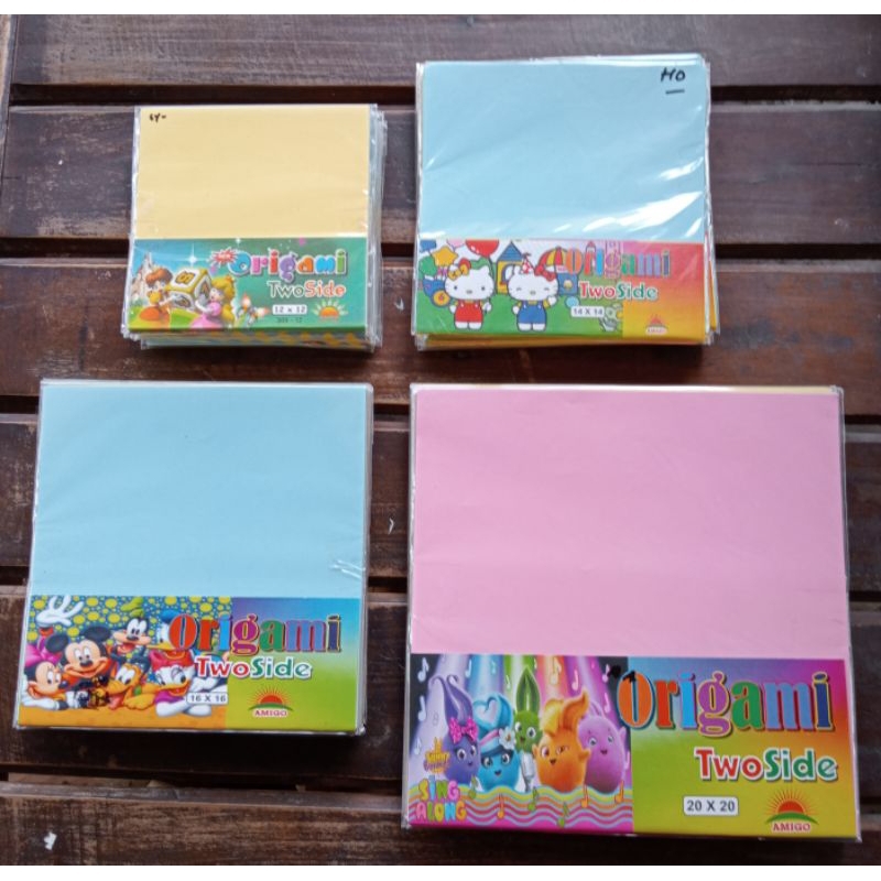 

Origami kertas lipat warna 2 sisi / kertas lipat 1 pack