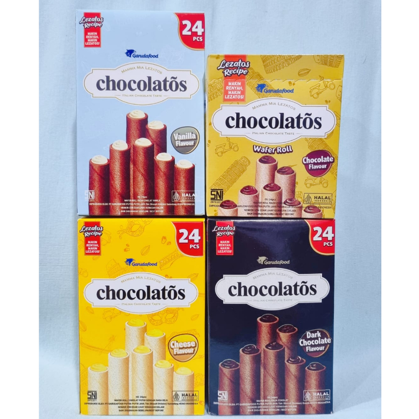 Chocolatos Wafer Roll / Chocolatos Dark / Chocolatos Sweet Cheese / Chocolatos Vanilla (1 Box)