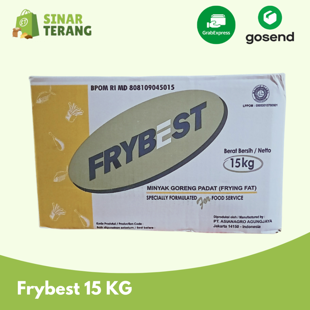 

Minyak padat / Beku FRYBEST 15kg GOJEK ONLY GROSIR KARTONAN