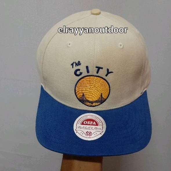 TOPI GOLDEN STATE WARIORS MITCHELL & NESS CAP BLUE/CREAM