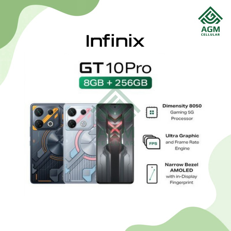 HANDPHONE INFINIX GT 10 PRO RAM 8GB/256GB (Cyber Black &amp; Mirage Silver)