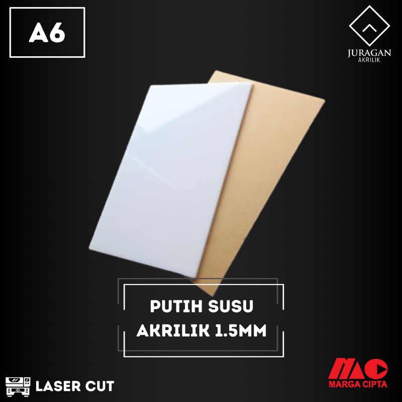 Akrilik Putih Susu A6 1.5mm