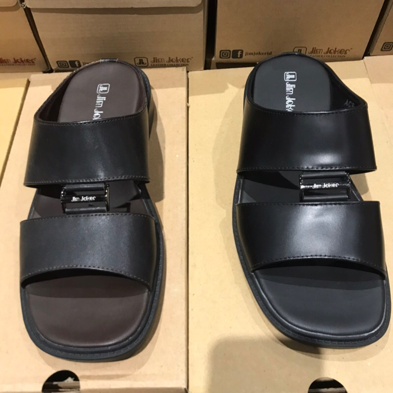 Sandal Pria Kulit Jim Joker | Sandal Pria Slide Kulit Jim Joker Original | Sandal Jim Joker Kulit Ac