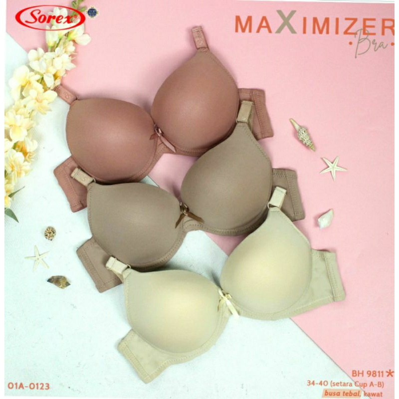 Bra Sorex Maximizer Bra 3/4 Push Up Busa Tebal Kawat Kait 2 / Art BH 9811