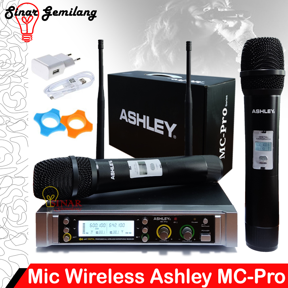 Microphone Wireless Ashley MC PRO Mic Karaoke Mikropon 2 Handle / Mikrofon Genggam