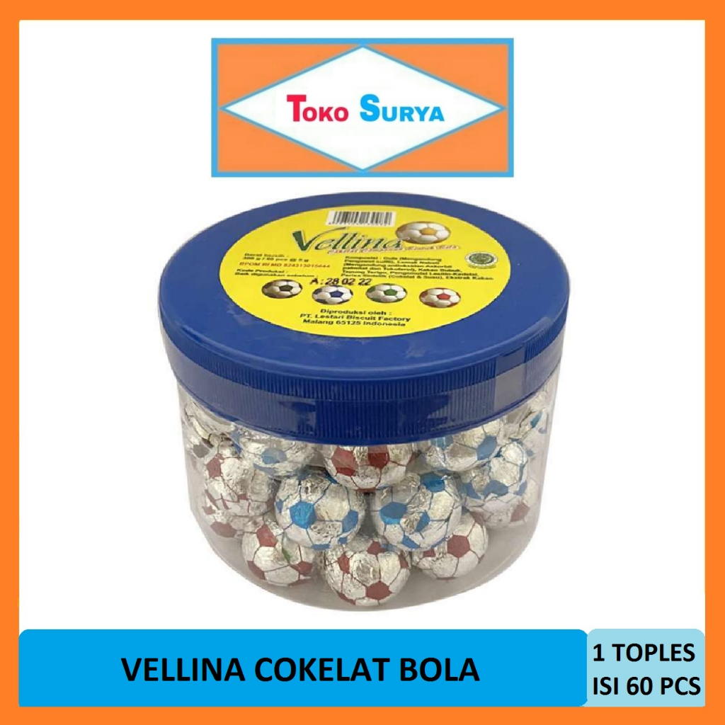 

Vellina Cokelat Compound Bentuk Bola 1 Toples Isi 60 Pcs