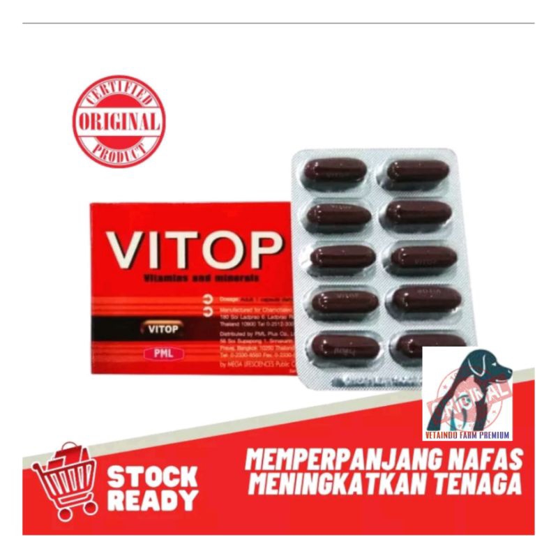 VITOP VITAMIN AYAM SUPLEMENT VIT TOP IMPORT VI TOP ASLI THAILAND VITOP