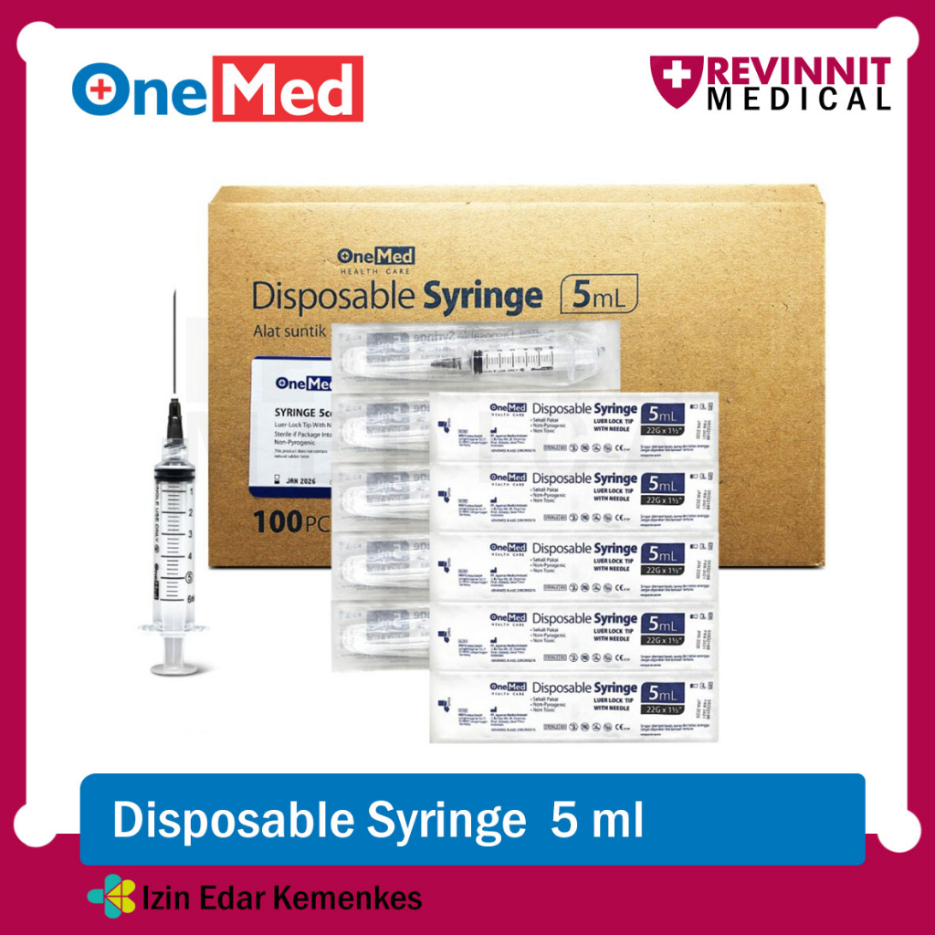 ONEMED Spuit / Syringe 1ml 3ml 5 10 20 50 ml Onemed / Jarum Suntik PCS