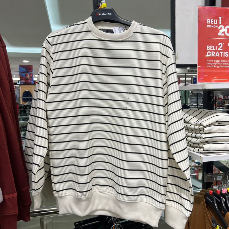 DETAILS Sweater Pria Motif Stripe S - XL