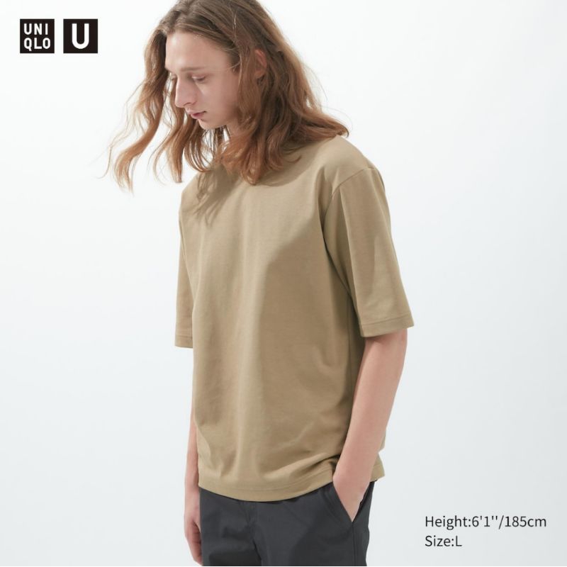 UNIQLO T-SHIRT OVERSIZED AIRSM LENGAN HALF / KAOS OVERSIZED UNIQLO LENGAN SETENGAH ORI UNISEX