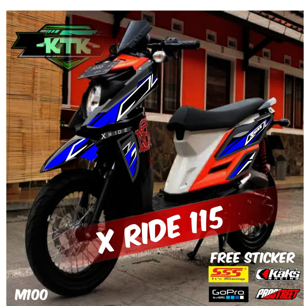 Lis Striping Sticker Variasi Aksesoris List Stiker Pelindung Body Logo Emblem Motor Yamaha X Ride X-