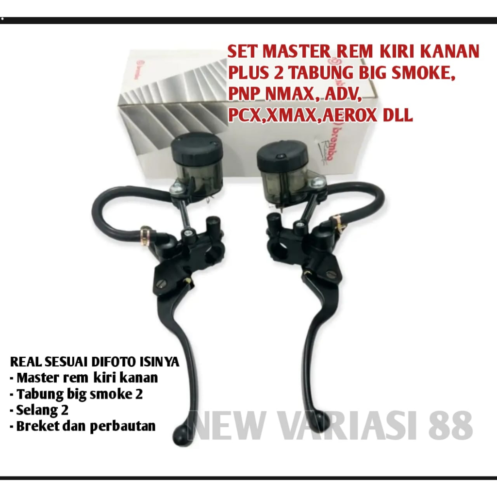 MASTER REM NMAX PCX ADV AEROX HANDLE MASTER REM KIRI KANAN FULL SET PLUS 2 TABUNG BIG SMOKE  TERMURA