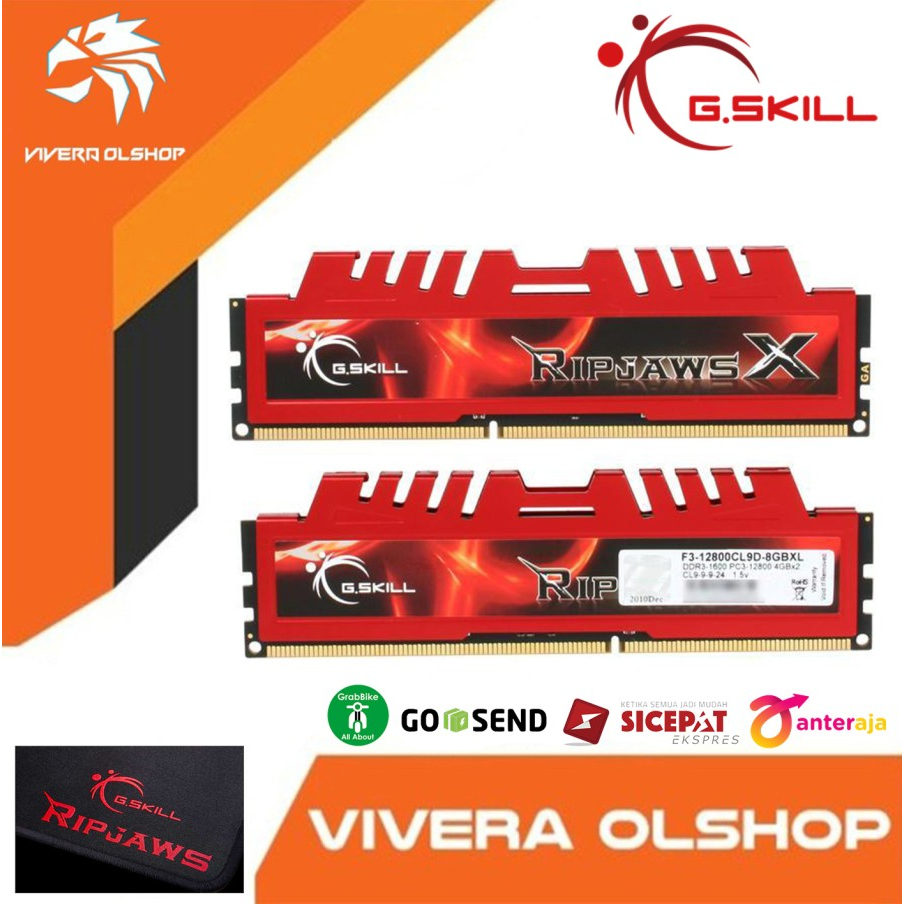 DDR3 - MEMORY - RAM PC GSKILL RIPJAWS X 8GB Kit ( 4Gb x 2 )
