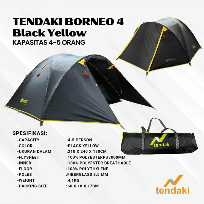 Tenda Great Outdoor Java X Borneo 4 | Tenda MIS Borneo 4 | Tenda Camping Kapasitas 4 | Borneo 4 | Te