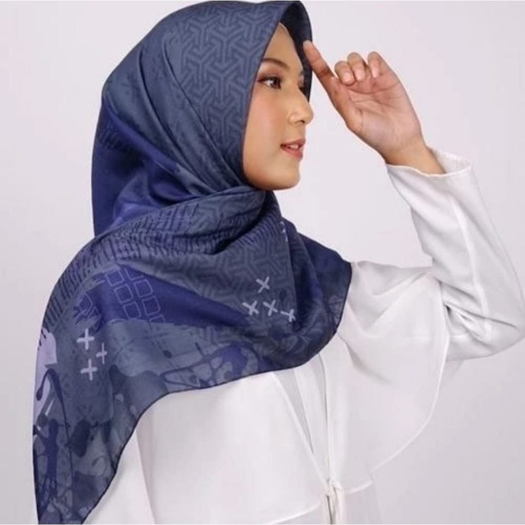 Jilbab Segiempat Scarf Obelia Jaliya Motif Premium Elzatta