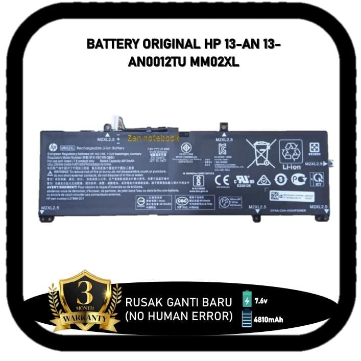 Battery Baterai Batre laptop MM02XL HP 13-AN 13-AN0012TU