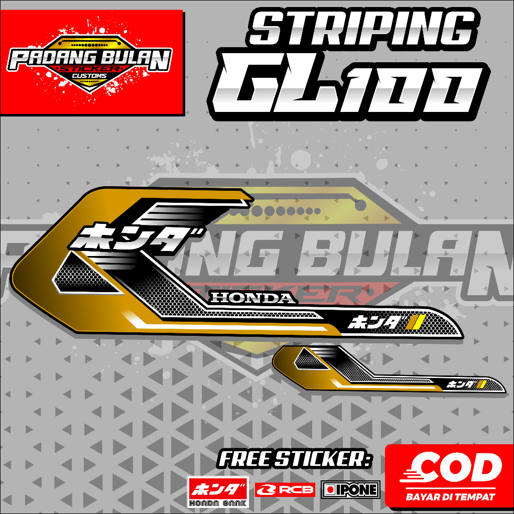 STRIPING LIST HONDA GL100 (HONDA GANK) / STRIPING VARIASI HONDA GL100 SIMPEL (HONDA GANK)