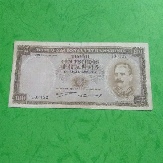Uang Kuno Asing Timor 100 Escudos VF