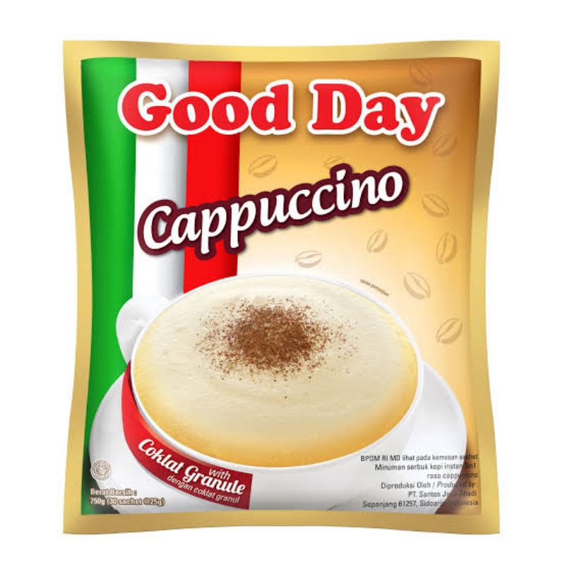 

Good Day Cappuccino Kopi Instan [ 10 Pcs / Renceng ]