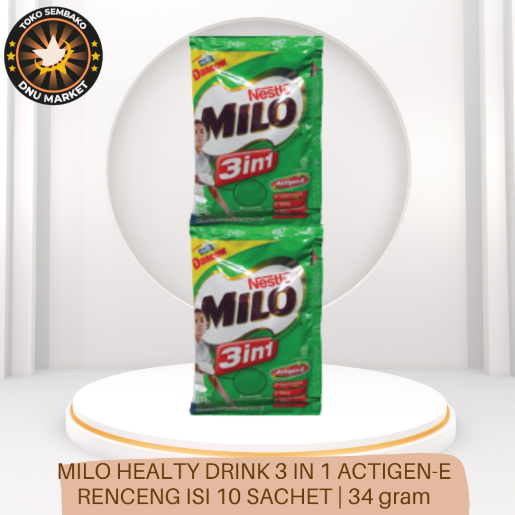 

MILO HEALTY DRINK 3 IN 1 ACTIGEN-E RENCENG | ISI 10 SACHET | 34 GRAM ATAU 22 GRAM