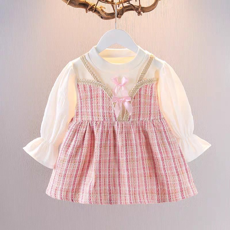 Dress Tweed Anak Perempuan Import
