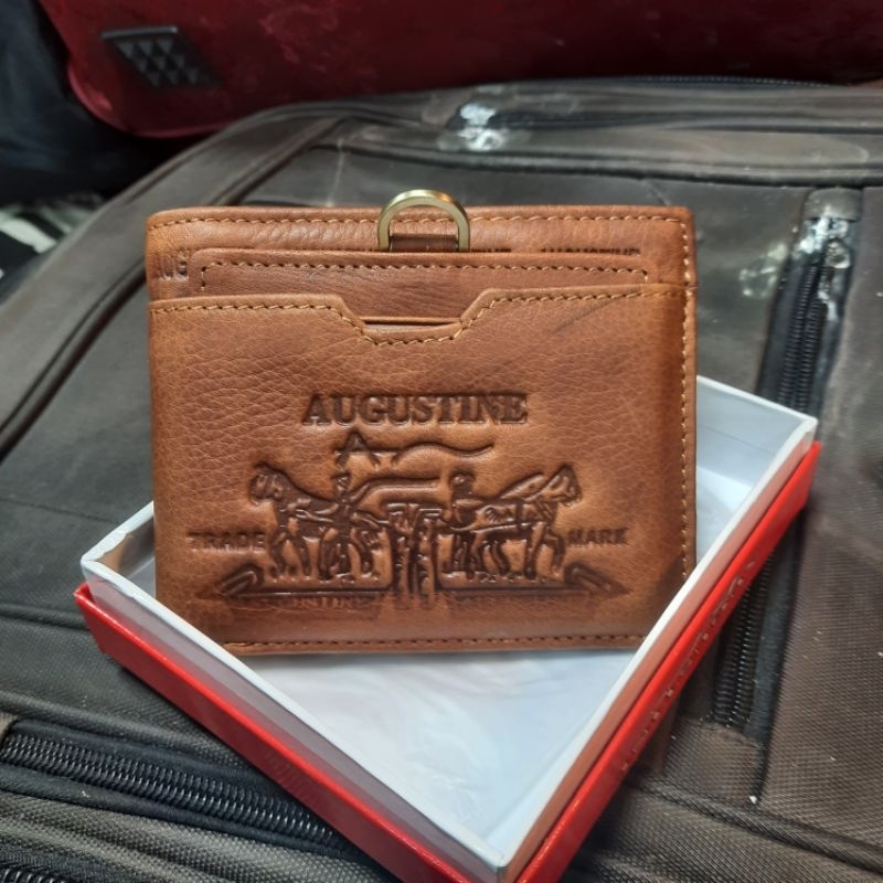 Dompet kulit asli AUGUSTINE model pria model cabut kartu kulit basah/dompet lipat pria