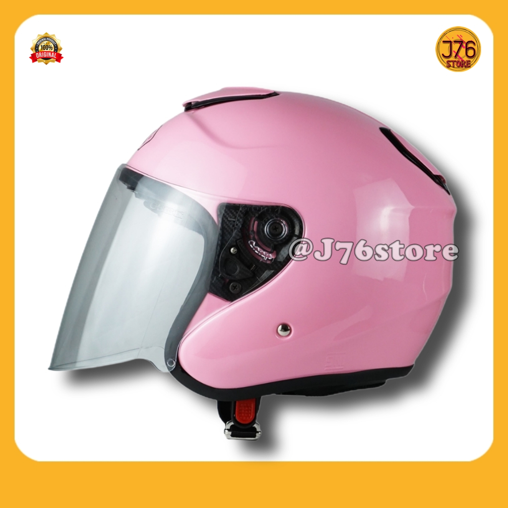 Helm Sepeda Motor Half Face Model Kyt Kyoto Solid Polos Bye Priest Helmet Paket Ganteng Warna Whitte