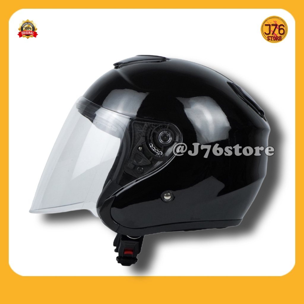 Helm Sepeda Motor Half Face Model Kyt Kyoto Solid Polos Bye Priest Helmet Paket Ganteng Warna Whitte