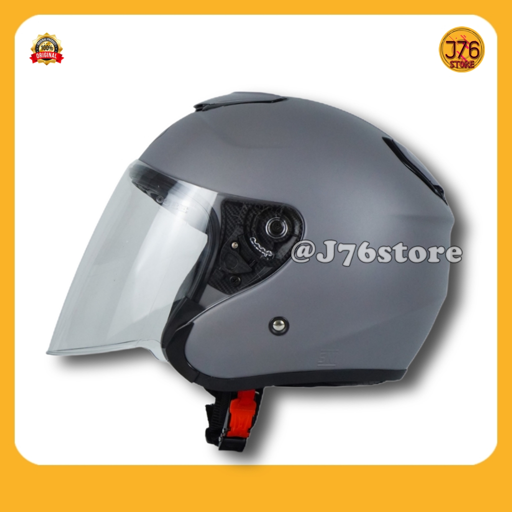 Helm Sepeda Motor Half Face Model Kyt Kyoto Solid Polos Bye Priest Helmet Paket Ganteng Warna Whitte