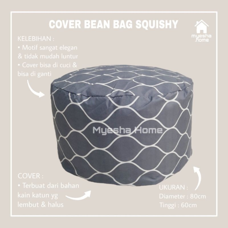 Cover Sofa Bean Bag Squishy / Sarung Sofa Bean Bag Bulat CBS08