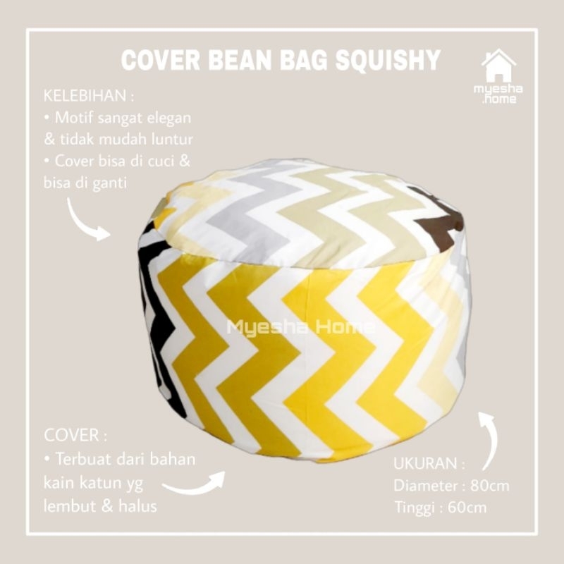 Cover Sofa Bean Bag Squishy / Sarung Sofa Bean Bag Bulat CBS12