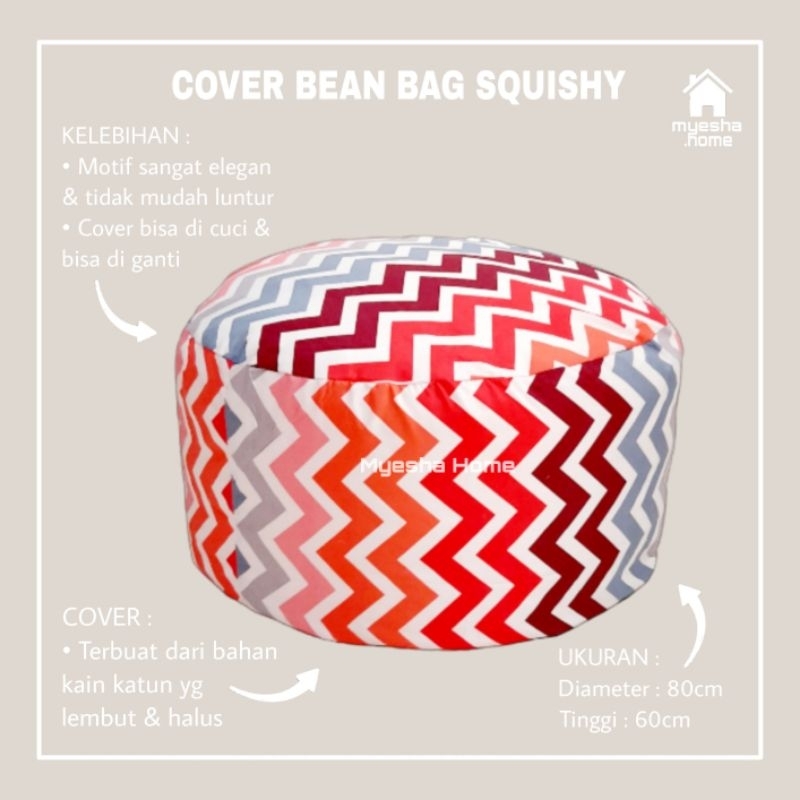 Cover Sofa Bean Bag Squishy / Sarung Sofa Bean Bag Bulat CBS13